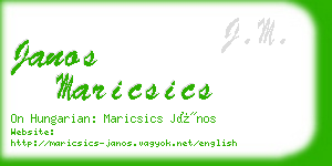 janos maricsics business card